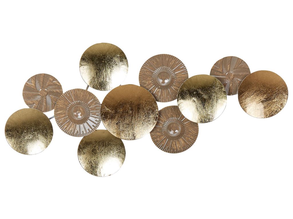 BELIANI Wanddekoration Gold und Kupfer Metall Kreise Einteilig Handgemacht Modern Wandobjekt Wanddeko für Schlafzimmer Wohnzimmer Flur Küche Essz...