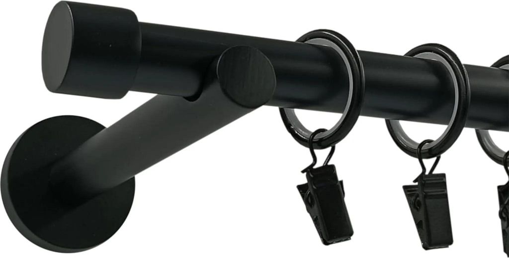 Techno 240 cm Einzelne Gardinenstange Schwarz 19 mm aus Produktbild 