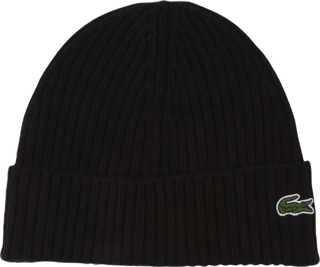 Lacoste Mütze aus Gerippter Wolle Uni Schwarz, Grösse:OSFA Produktbild 