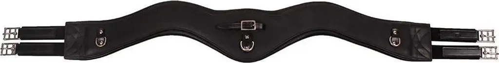 Sellette Horka Anatomic Soft Padded en cuir noir et argent de 120 cm