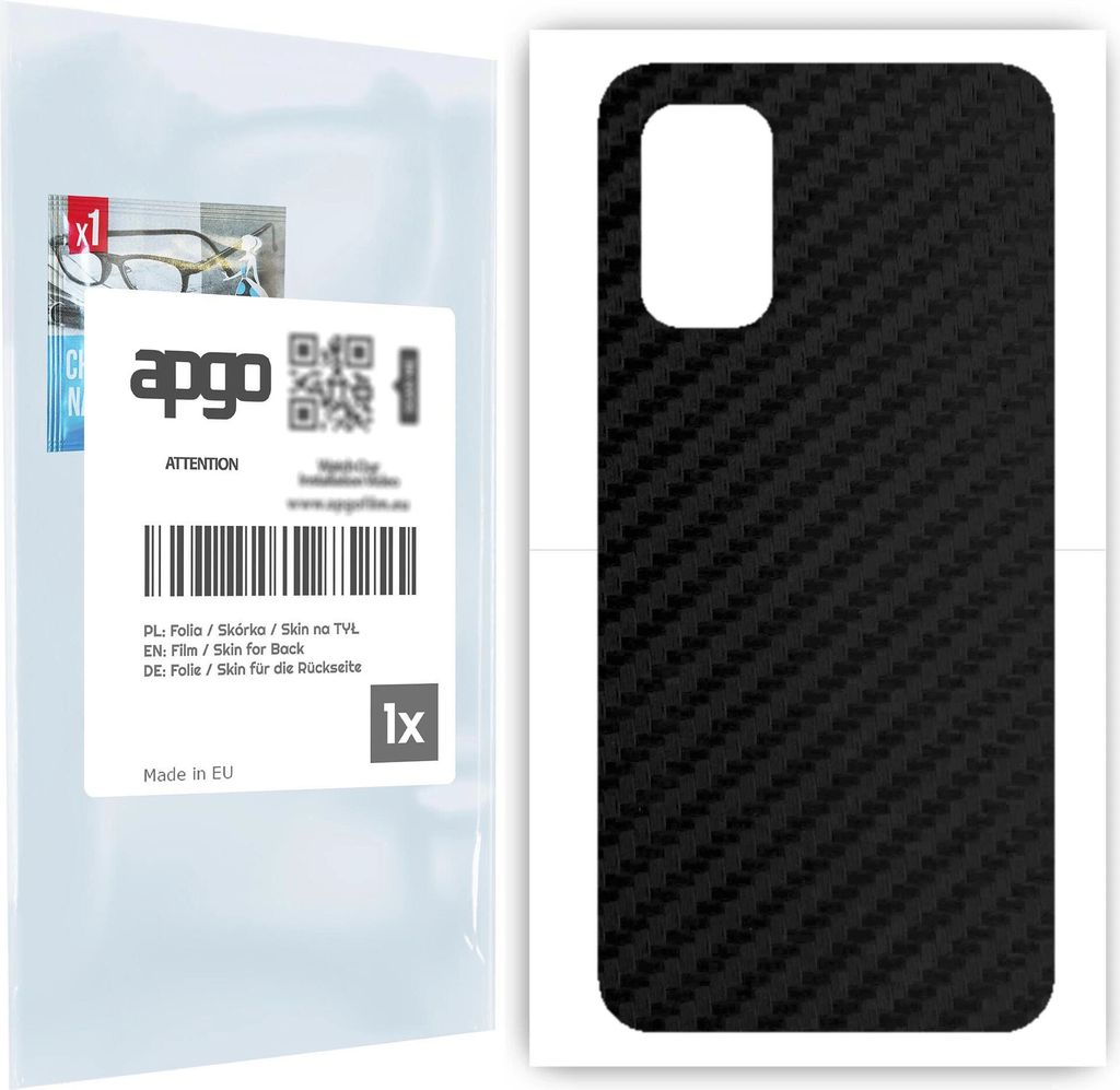 apgo Rückseite Schutzfolie für Xiaomi Redmi 9T - Hinten Schutzfolie Carbon, Rückseite Folie schützt vor Kratzern und Fingerabdrücken