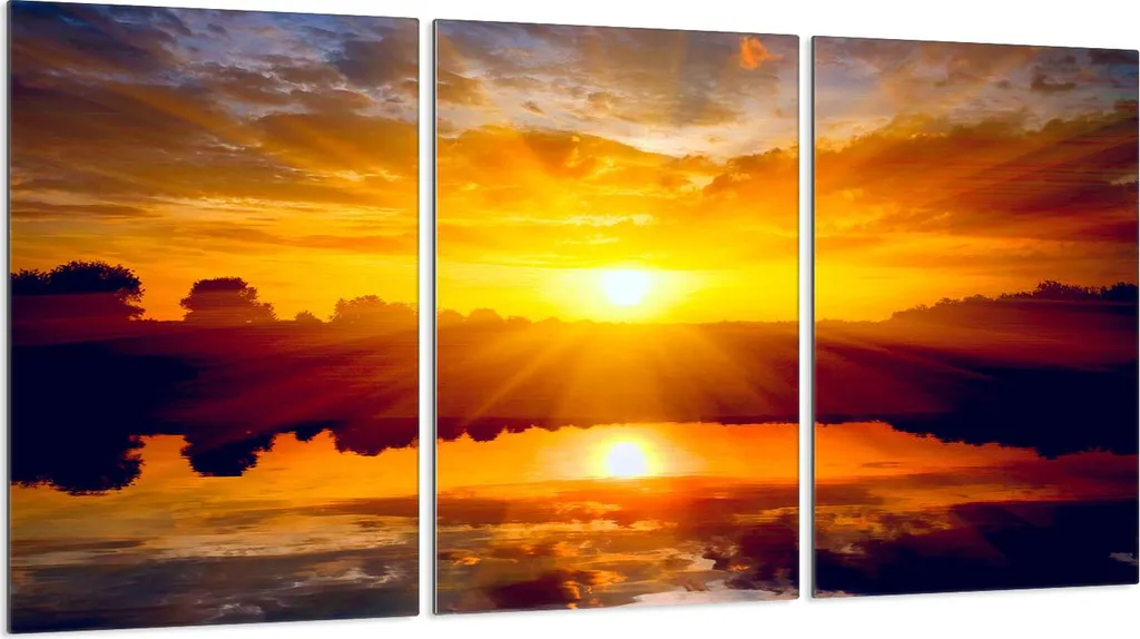 Piastre copri fornelli 3 pezzi 30x52 Vetro copri piano cottura in ceramica, arancio paesaggio
