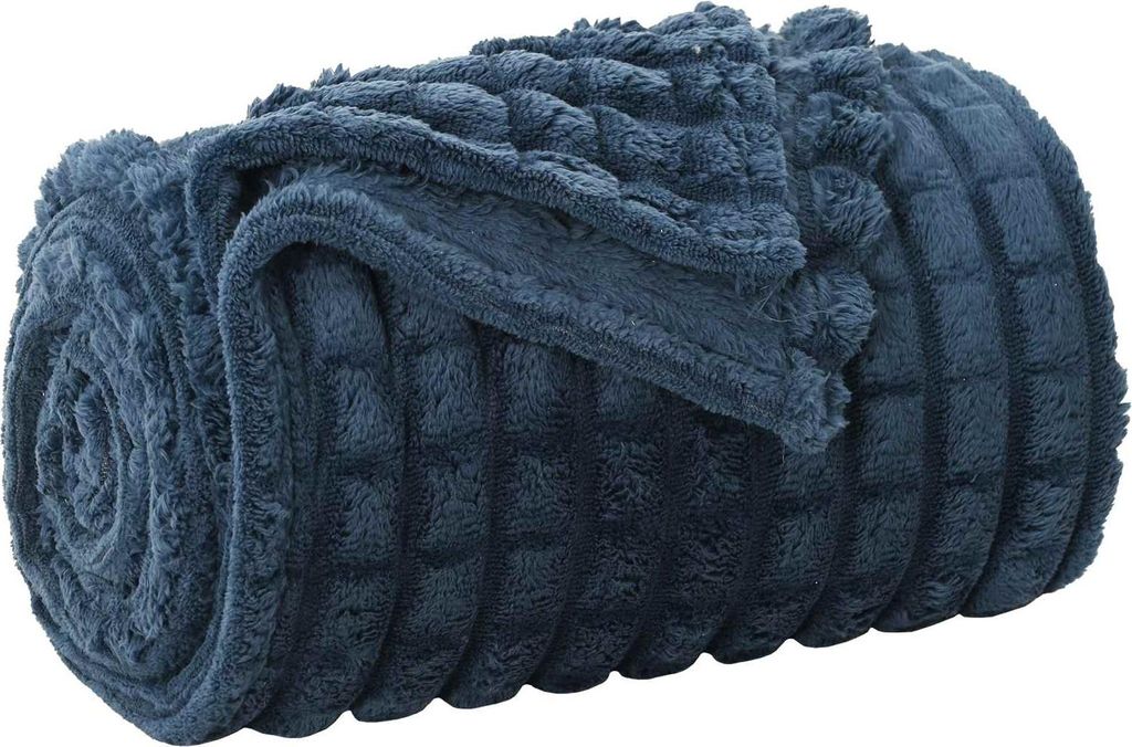 vidaXL Überwurfdecke Marineblau 200 x 150 cm Fleece