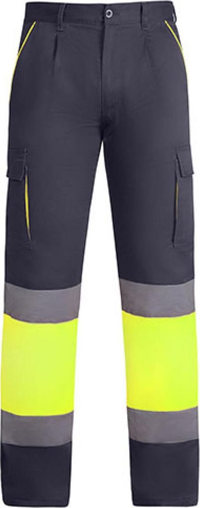 Roly Workwear HV9321 | Trousers Enix Arbeitshose Herren - Farbe: Lead 23/Fluor Yellow 221 - Größe: 54