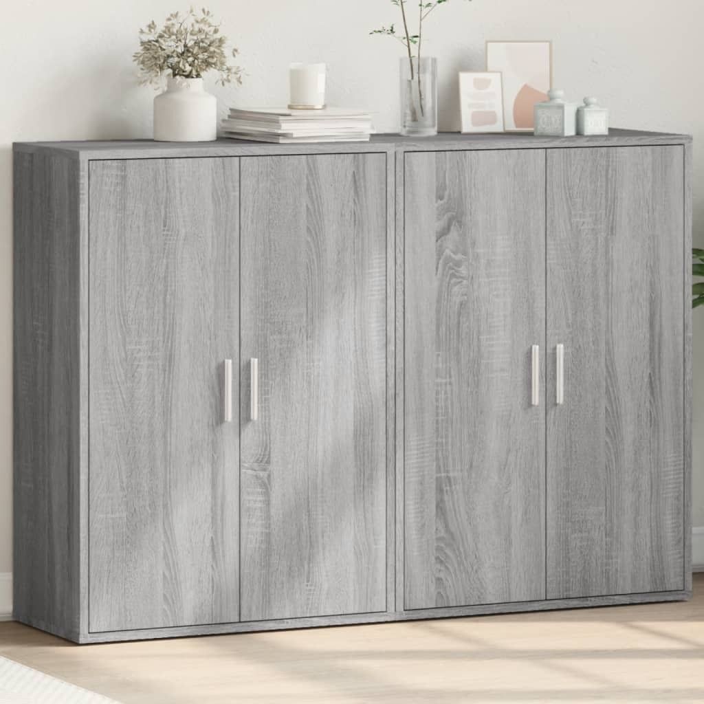 "im Sonderangebot"Sideboard/Kommode - elegantes Design - Buffetschrank -s 2er set - Grau Sonoma 60x31x84cm Holzwerkstoff DE219409 - Kommoden