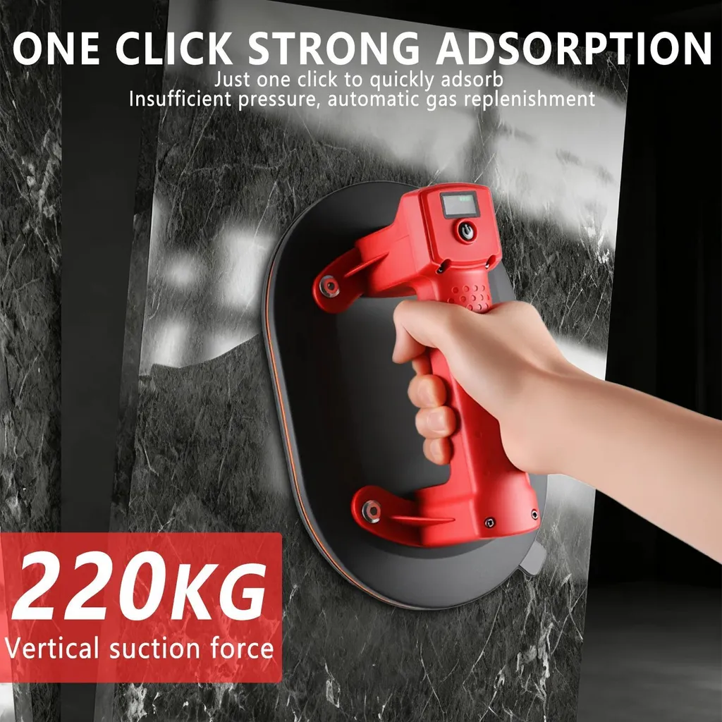 Ventouse électrique 24 cm charge 220 kg secteur CA écran LCD Rouge