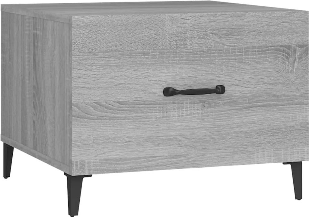 Couchtisch mit Metallbeinen Grau Sonoma 50x50x40 cm