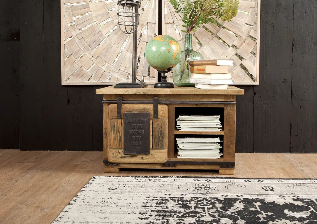 Table basse coffre de rangement 76x51 bois de manguier massif naturel