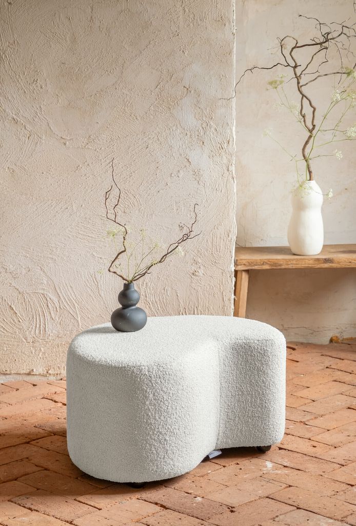 MIUFORM Miuf Pouf - Sitzpouf - 68x64cm - Beige - Fußablage Hocker Sitzhocker