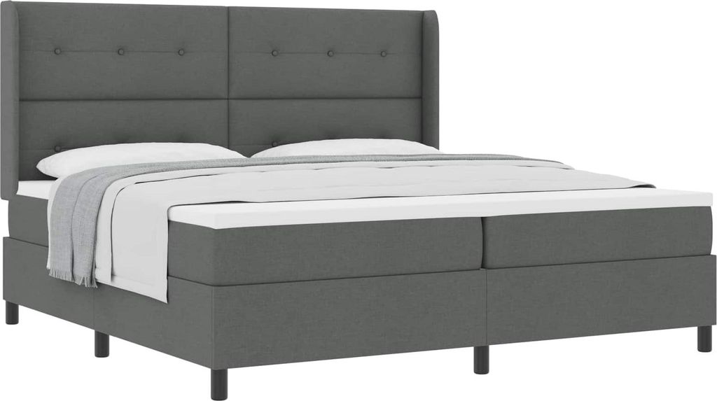 vidaXL Skříňová postel s matrací tmavě šedá 200 x 200 cm Obrázek produktu 