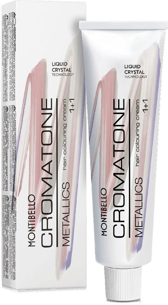 A product shot of a hair coloring cream tube and its box, presented side-by-side against a white background.