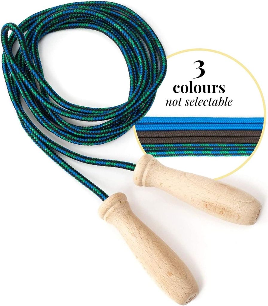 Zubehör - Holzgriff - Baumwollseil - Fitnessspiel - Training - 230 cm Springseil Matte