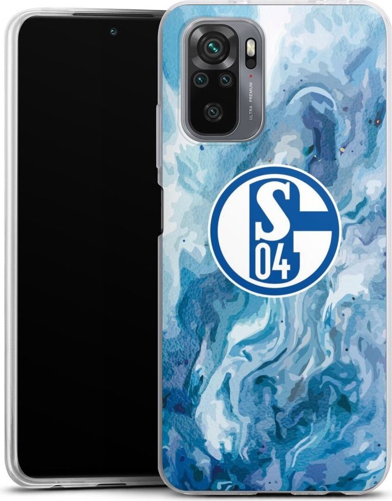 DeinDesign Slim Hülle für Xiaomi Redmi Note 10 4G Silikon Case Ultra Dünn Handyhülle FC Schalke 04 Fanartikel Logo