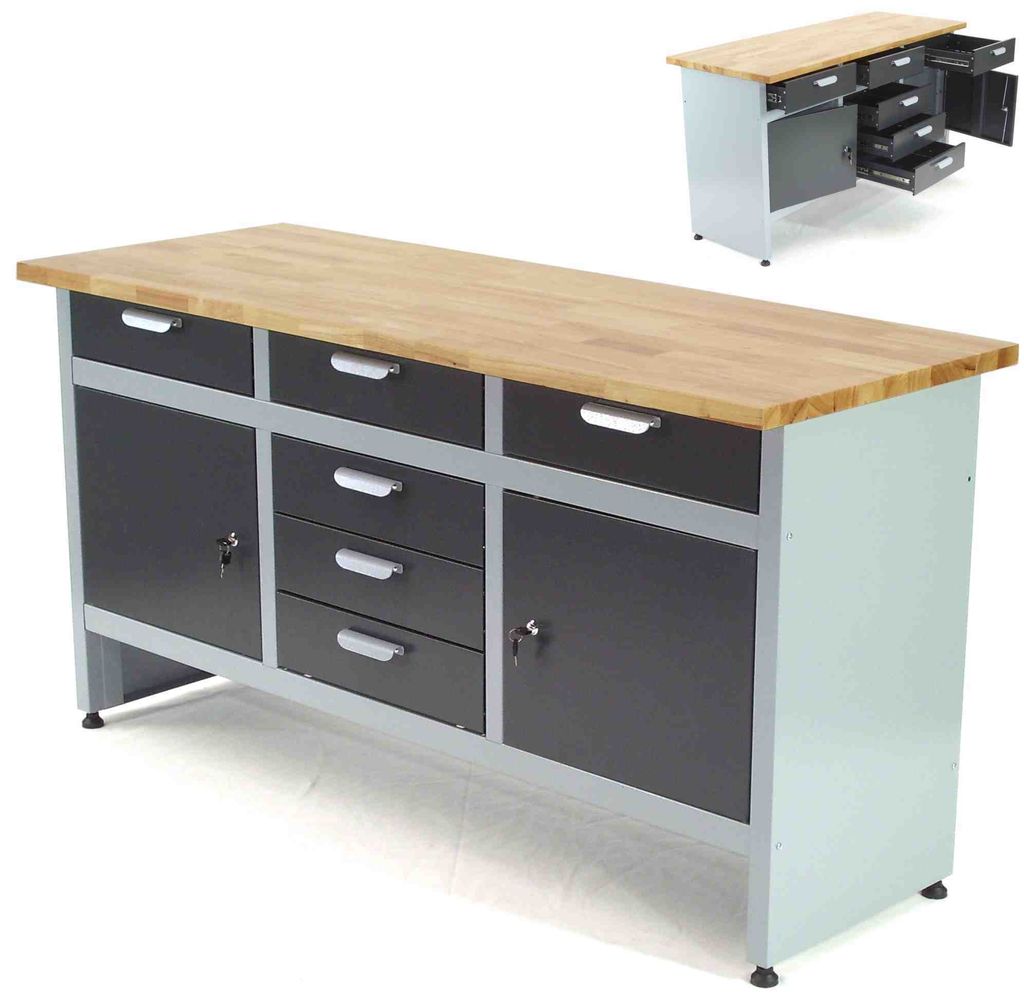 Werkbank Werktisch 6 Schubladen Montagewerkbank Schubladenschrank Werkzeug 06277