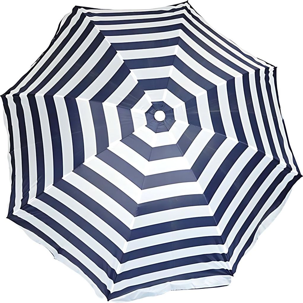 Parasol de plage à rayures bleu marine 200 cm Image du produit 