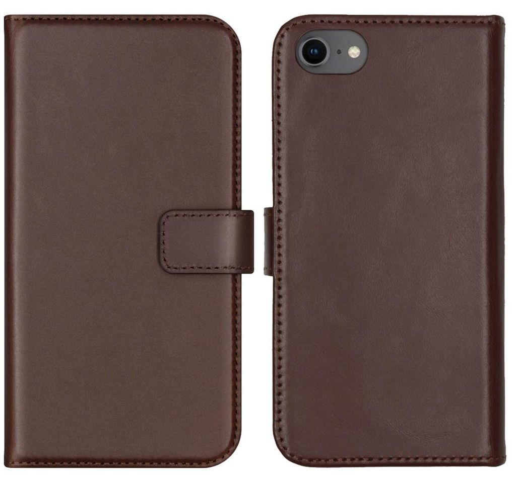 Funda de Cuero Auténtico tipo Libro para Apple iPhone SE Imagen del producto 