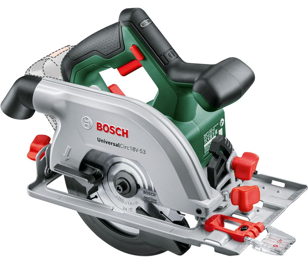 Bosch Circ 18V-53, Drewno, Czarny, Zielony, Aluminium, 16 Zdjęcie produktu 