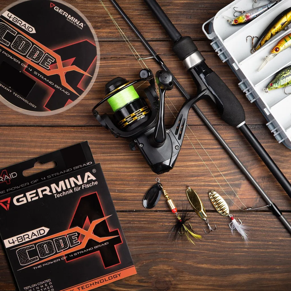 Germina 4-Braid Code 0,16 mm Vert - Ligne de Pêche 150m Haute Résistance - 6