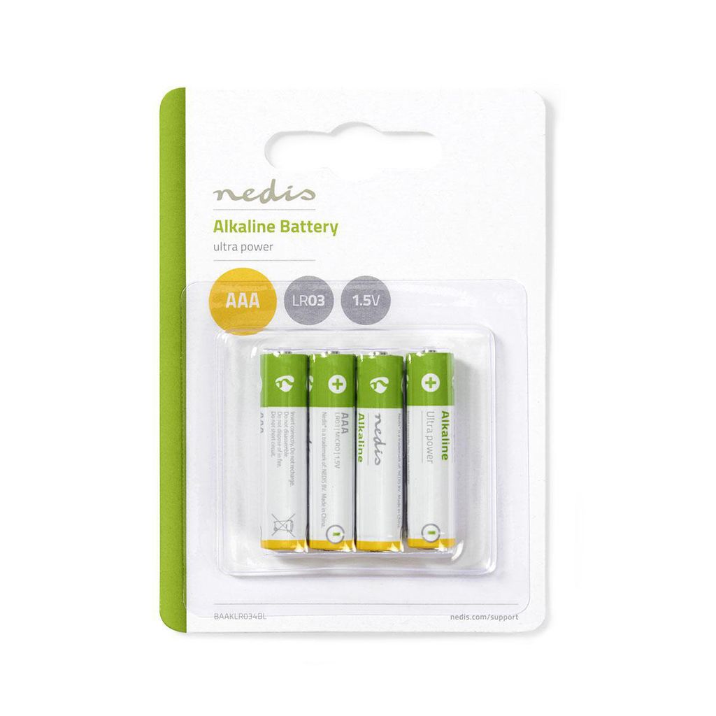 Nedis Alkaline Batterie AAA - 1.5 V DC - 4-Pack