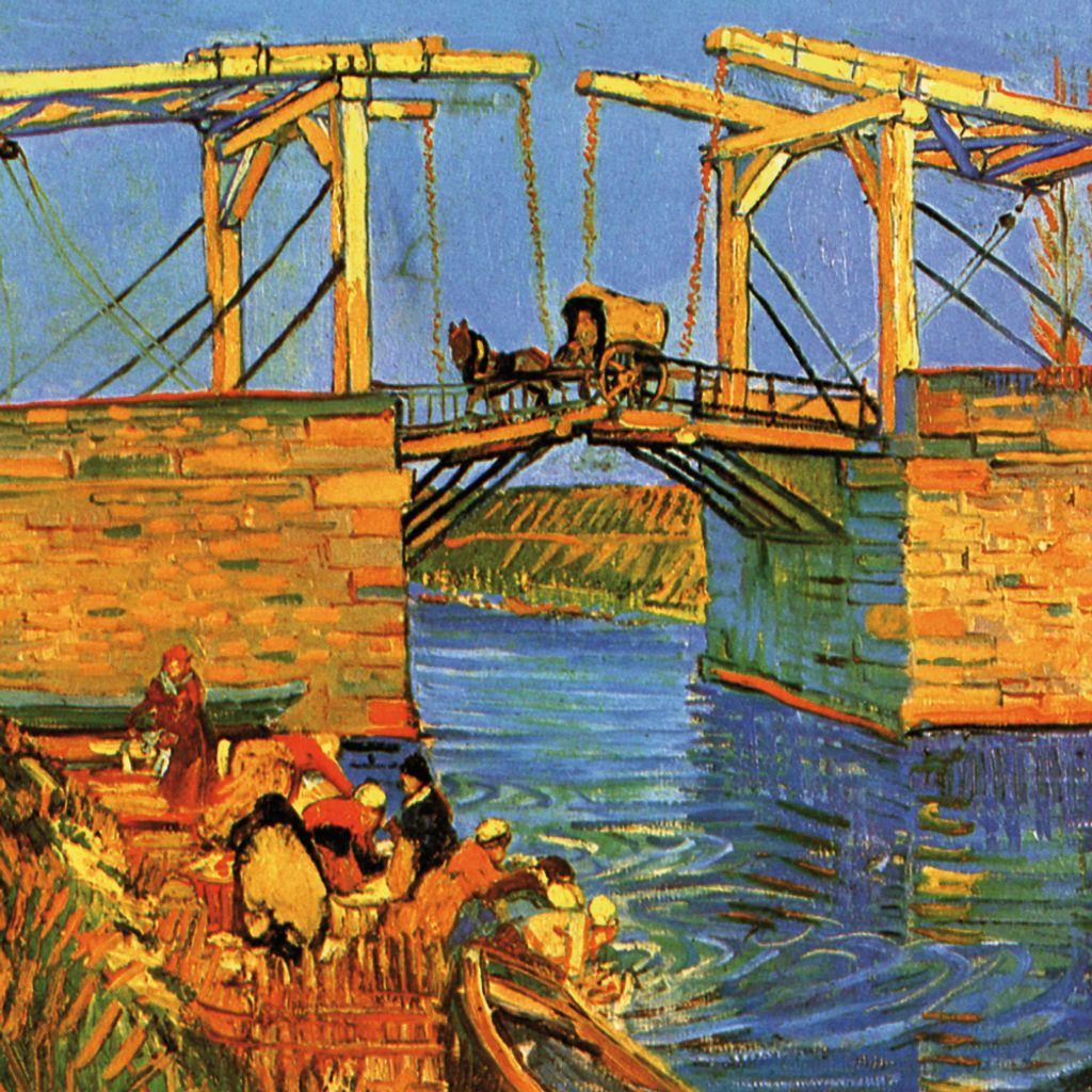 Vincent Van Gogh Kunstdruck Bild - Die Brücke Von Langlois Bei Arles Mit Wäscherinnen, 1888, Detail (70 x 70 cm)