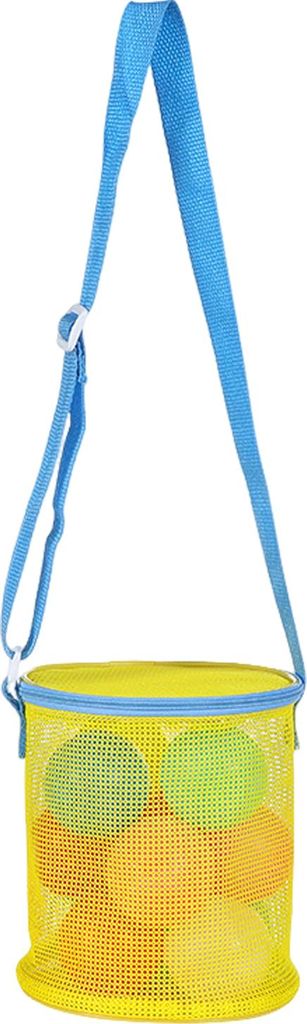 Strand-Netztasche, Aufbewahrungs-Organizer für Spielzeug und Kleidung, mit Schultergurt, Reißverschluss, tragbare Netztasche mit großer Kapazität