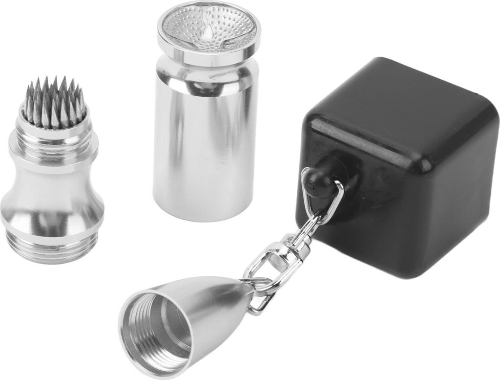 4 in 1 Billard Kreidehalter Pool Queue Tragbarer Snooker Tip Pricker Silber/Schwarz