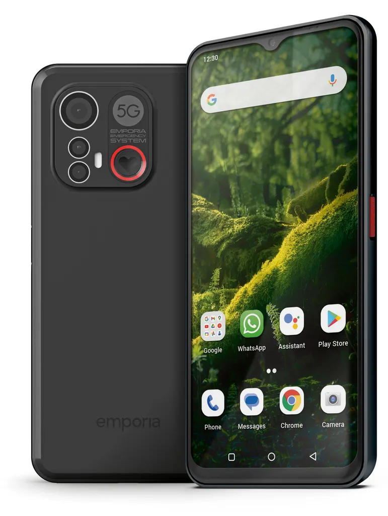 Téléphone Portable 5G emporia ME.6 Android 13 Grand Écran Noir Élégant