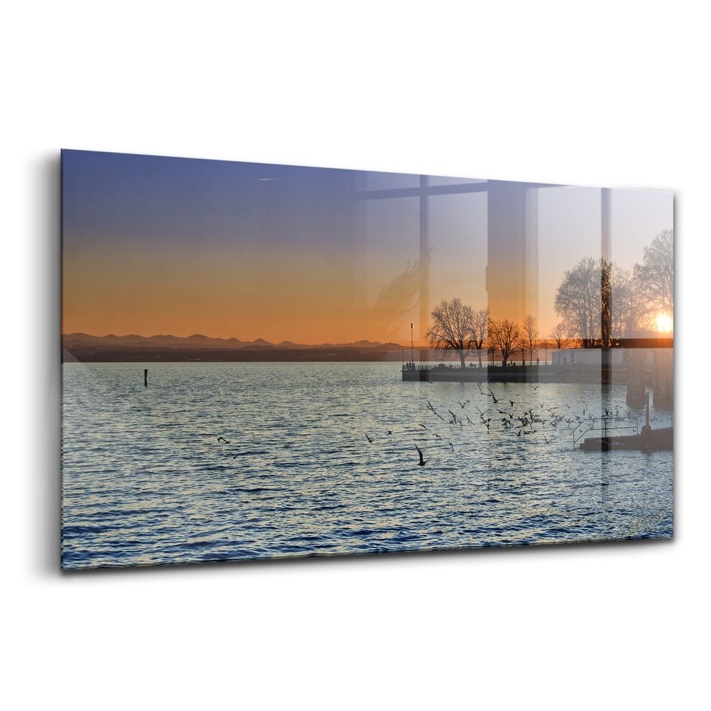 Glasmalerei - dekorative Malerei - moderne Malerei - 140x70 - Bodensee in Deutschland
