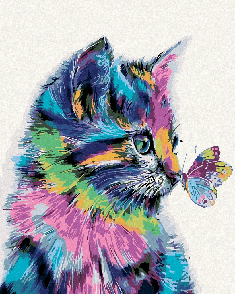 Zuty Diamond Painting 40x50 Gattina e Farfalla - Arte con Perline