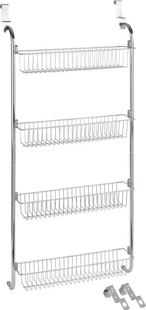 Türregal mit 4 Fächern, 49,5 x 109 x 14 cm, passend für Türstärken 2-4 cm