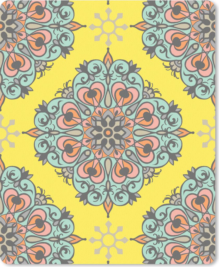 MuchoWow Mauspad Mousepad Barock - Abstrakt - Muster - Blumen 19x23 cm - Mousepads - Maus Mat - Pad - Mausunterlage - Mauspads - Spielen
