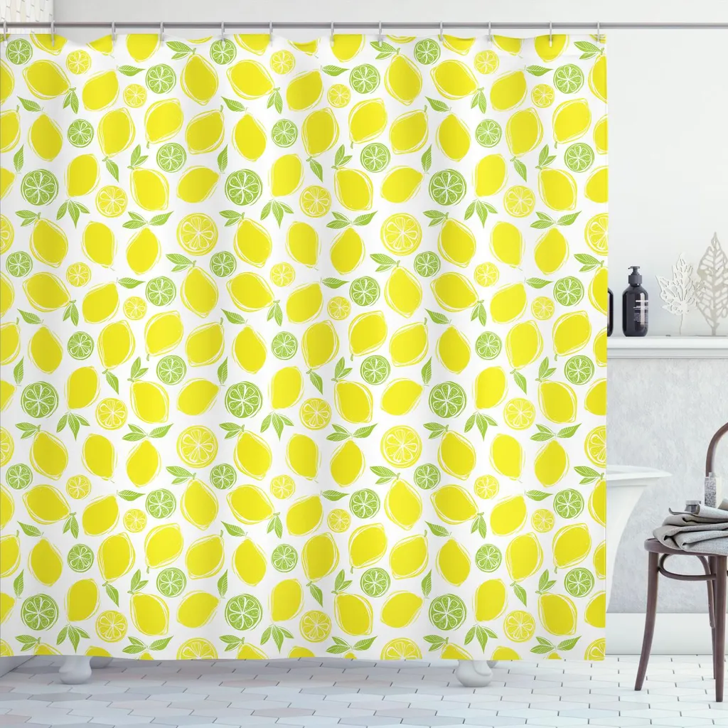 Tenda Doccia Design Limoni ABAKUHAUS 175x180cm - Tessuto Idrorepellente