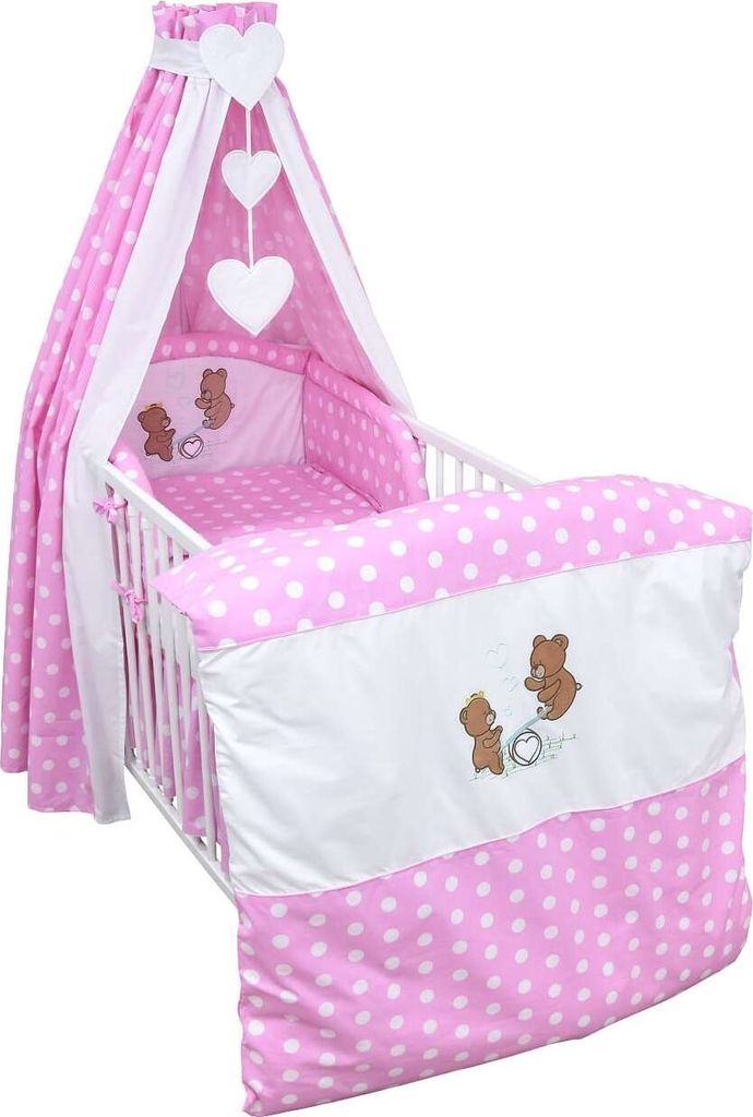 Baby Bettwäsche Set Princess - 4-teilig Für Wiege & Beistellbett 70x78cm