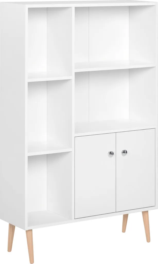 Bibliothèque de salon scandinave pour rangement dossiers et livres
