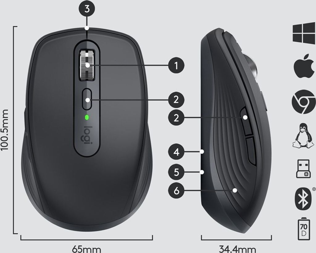 Logitech MX Anywhere 3 Grafitowy Zdjęcie produktu 13