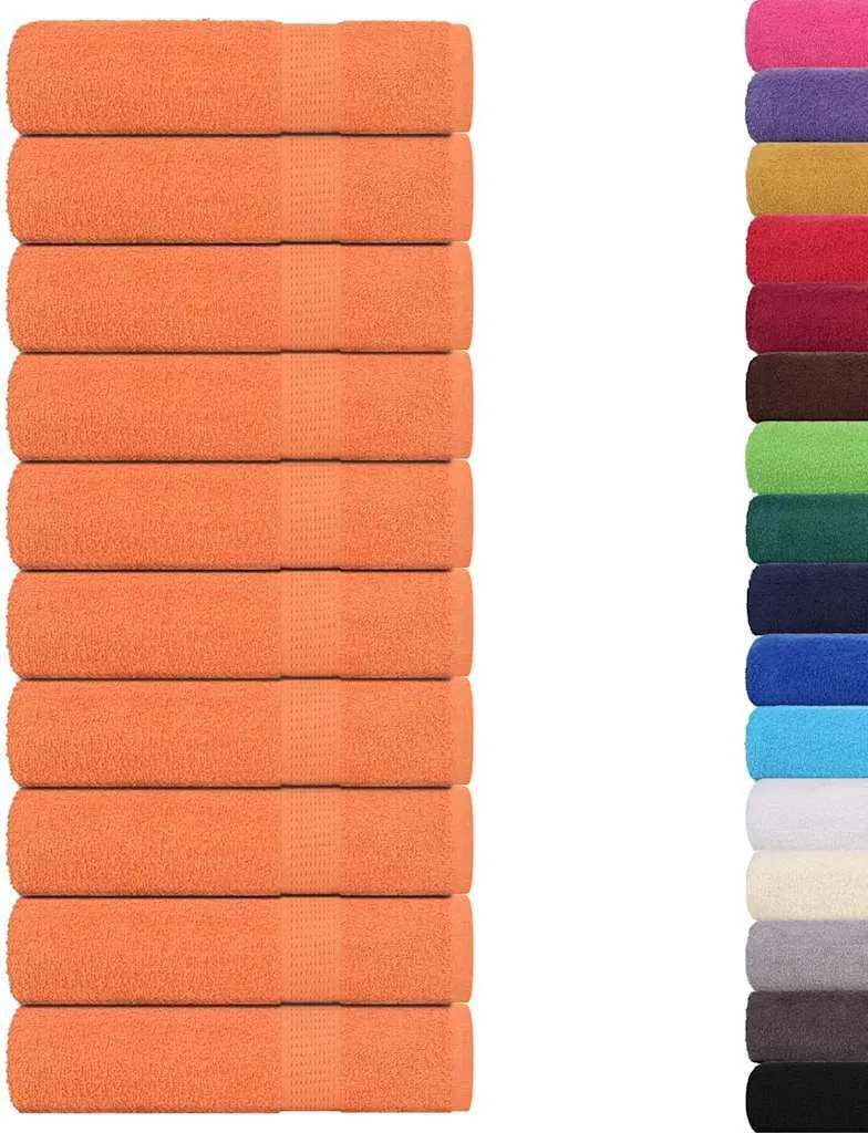 Set 10 Teli Doccia FROGN Arancio 100x150cm | Perfetti per Sport e Spa