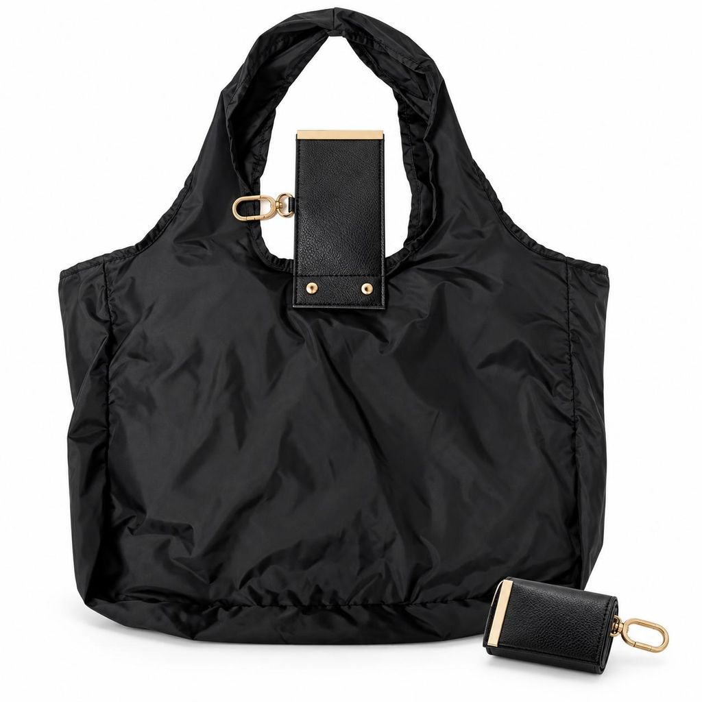 Faltbare Ledertasche – SHIFTBAG Schwarz Produktbild 