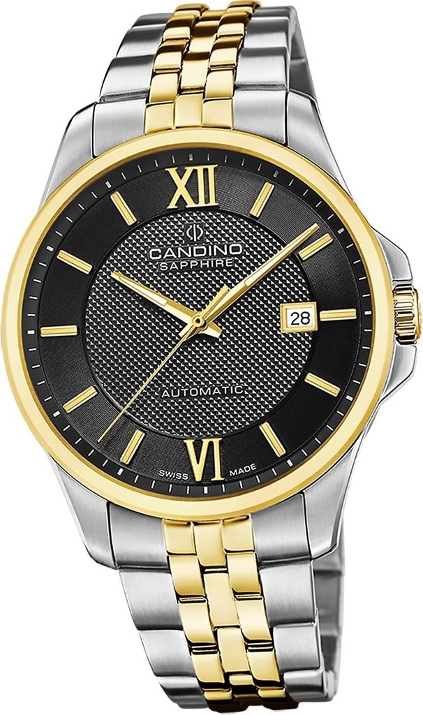 Candino Edelstahl Herren Uhr Analog Luxus Armbanduhr silber gold Automatik D2UC4769/4