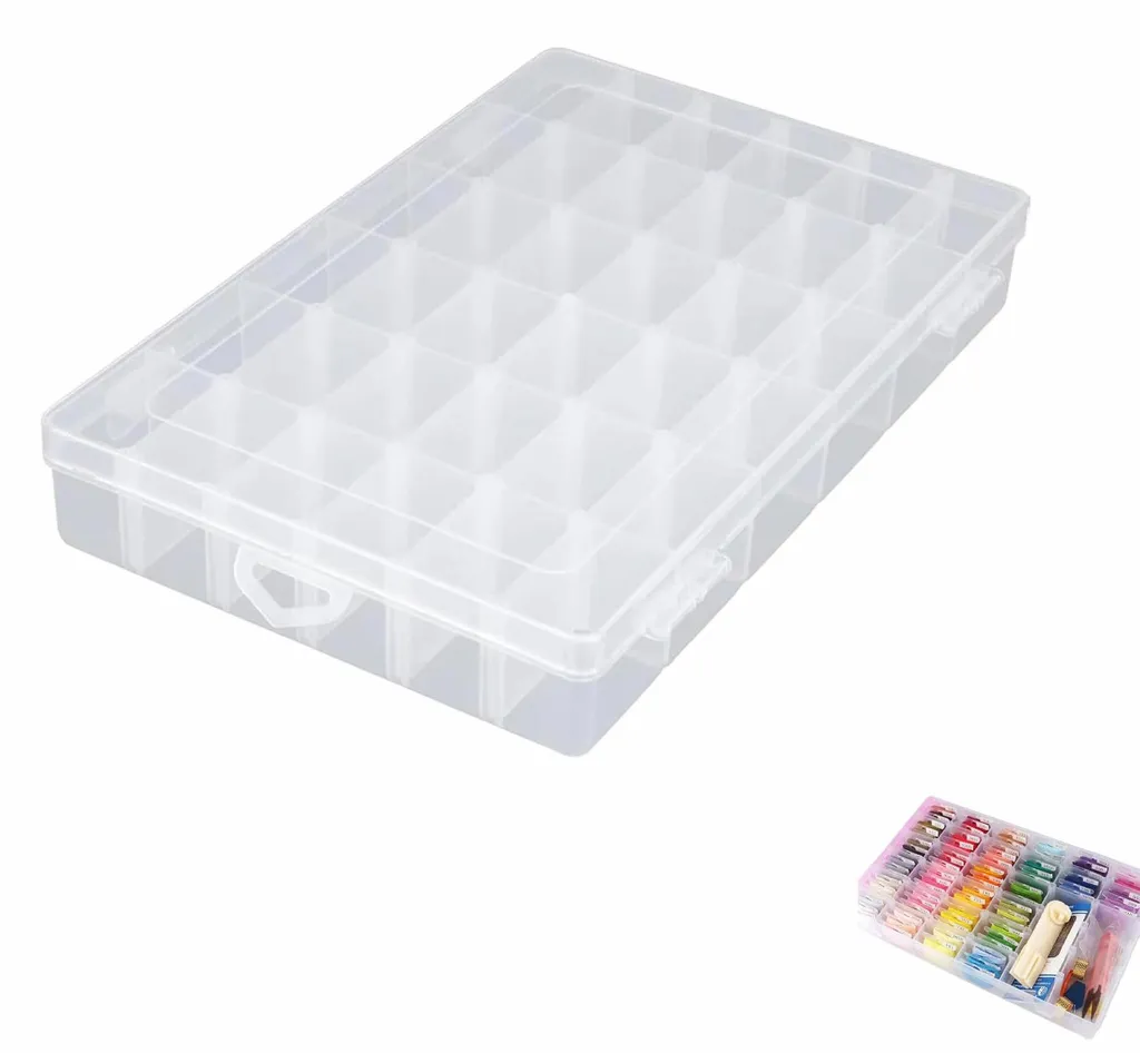 Boîte de rangement 36 compartiments perles et matériel créatif