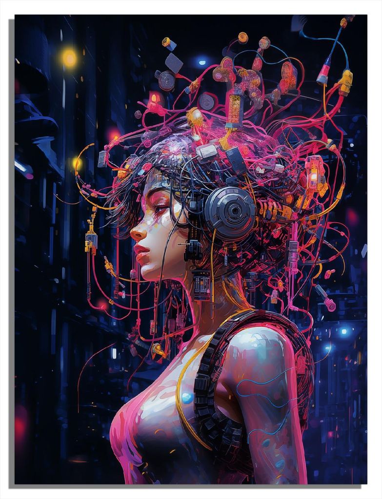 Wallario Sticker / Aufkleber für Kühlschrank / Geschirrspüler / Küchenschränke, selbstklebende Folie - 60 x 80 cm, Motiv: Verkabelte Realität