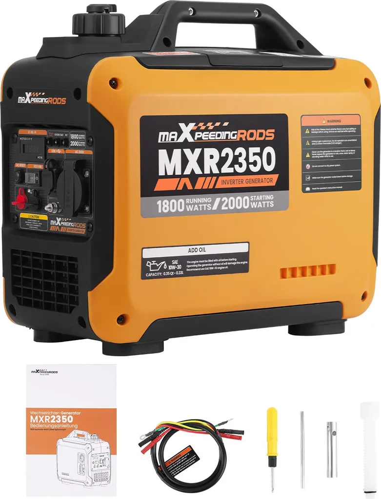 Groupe Électrogène Inverter Essence 2000W pour Camping et Chantier 15kg