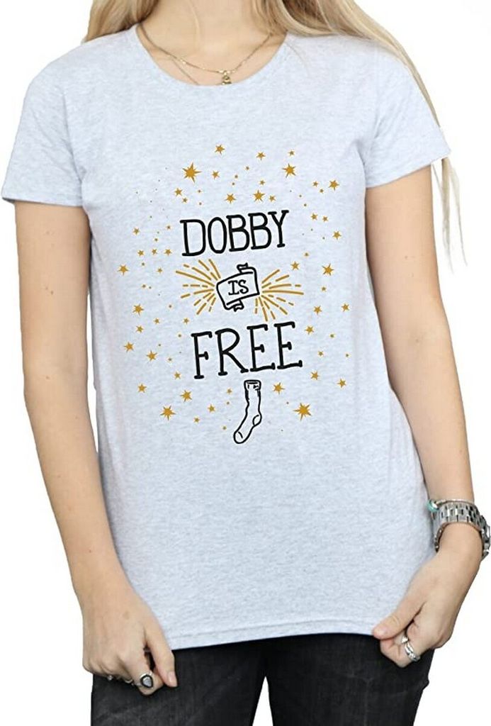Harry Potter - "Dobby Is Free" T-Shirt für Damen BI1684 (M) (Grau)