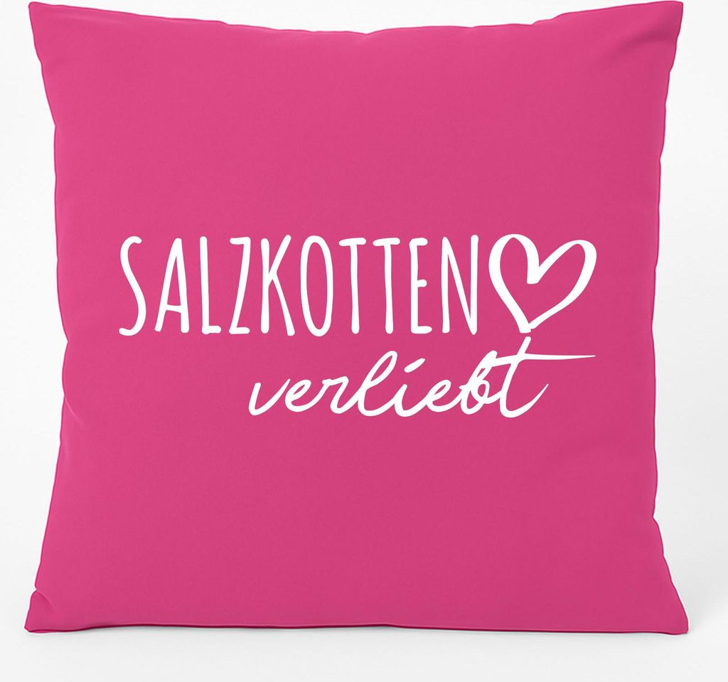 Huuraa Kissen Salzkotten verliebt 40x40cm mit Füllung Fuchsia Baumwolle Dekokissen Geschenkidee