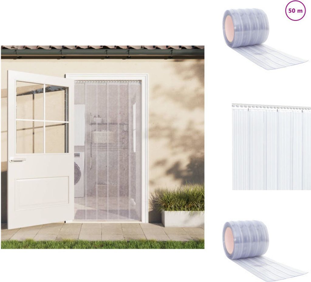 vidaXL Türvorhang Transparent 200x1,6 mm 50 m PVC - Vorhänge & Gardinen