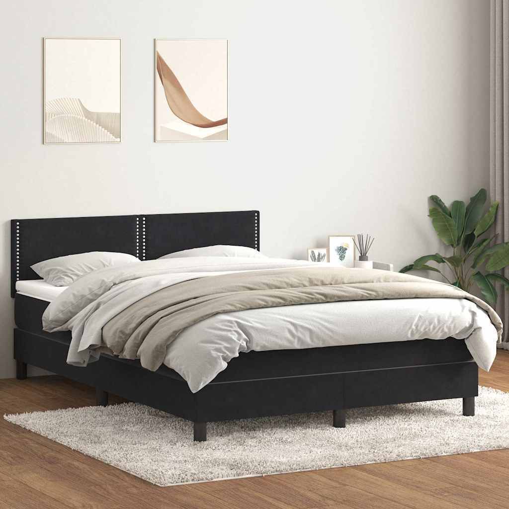 Maison Exclusive - Boxspringbett mit Matratze Schwarz 160x210 cm Samt