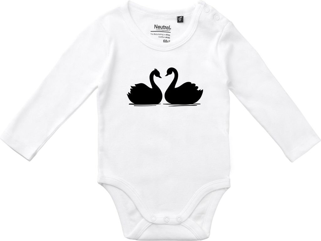 Huuraa Baby Body Schwan Pärchen 74 White  Baumwolle Produktbild 