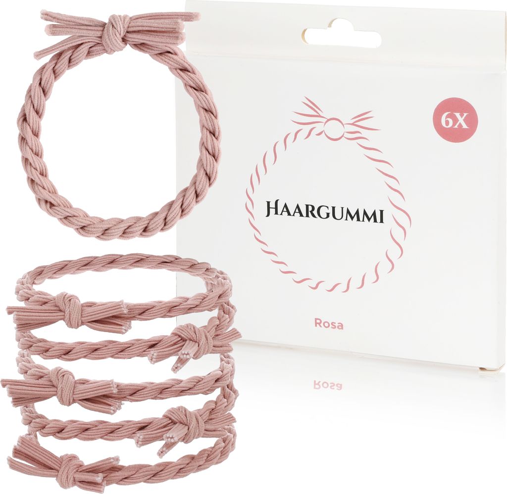 Nordstern Geflochtene Haargummis Rosé 12er Set - Elastische Haarbänder mit sicherem Halt - Zopfgummi Haarschmuck für Frauen und Mädchen