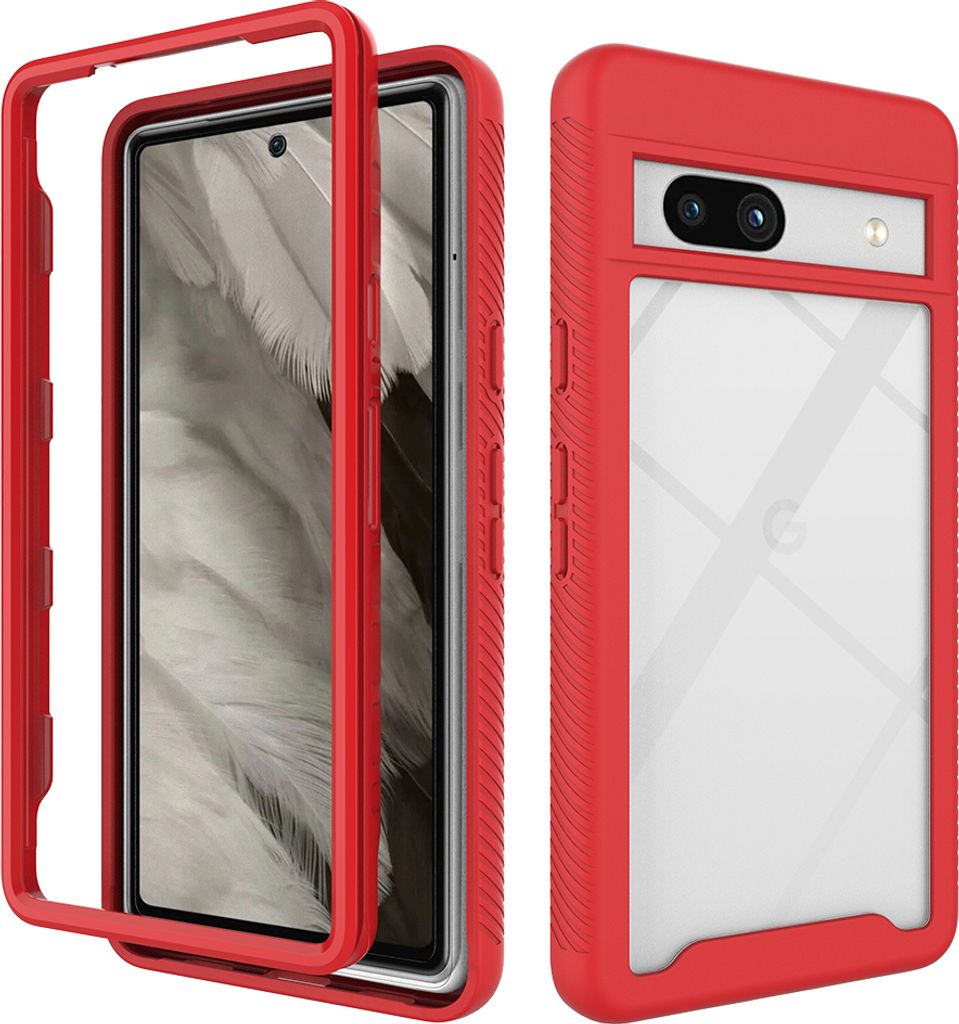 Google Pixel 7A Hülle, Hybrid Transparente Rückseite TPU Produktbild 