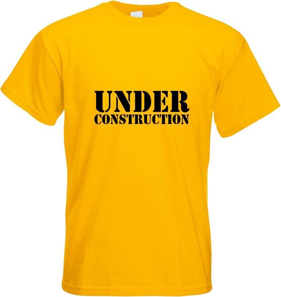 Kiwistar - T-Shirt - gelb - Under Construction Motiv Bedruckt Funshirt Design Print - mit Motiv Bedruckt - Funshirt Design - Sport - Freizeit - Her...