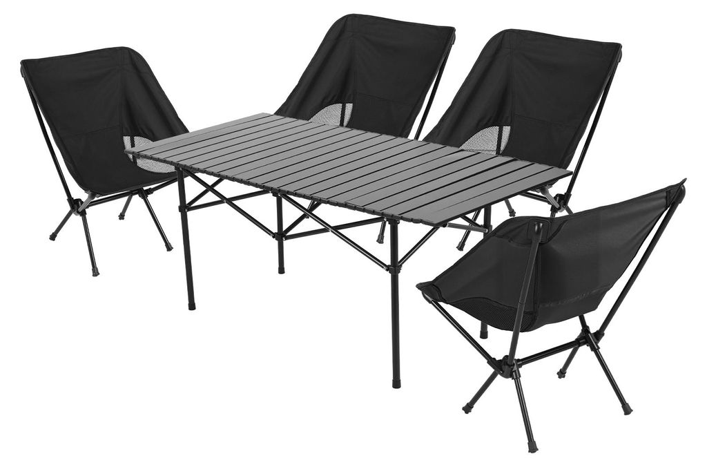 Camping-Tisch- und Stuhlset, faltbarer, tragbarer Outdoor-Tisch und -Stuhl, faltbares Hocker- und Tischset zum Angeln, Grillen und Wandern mit gro...